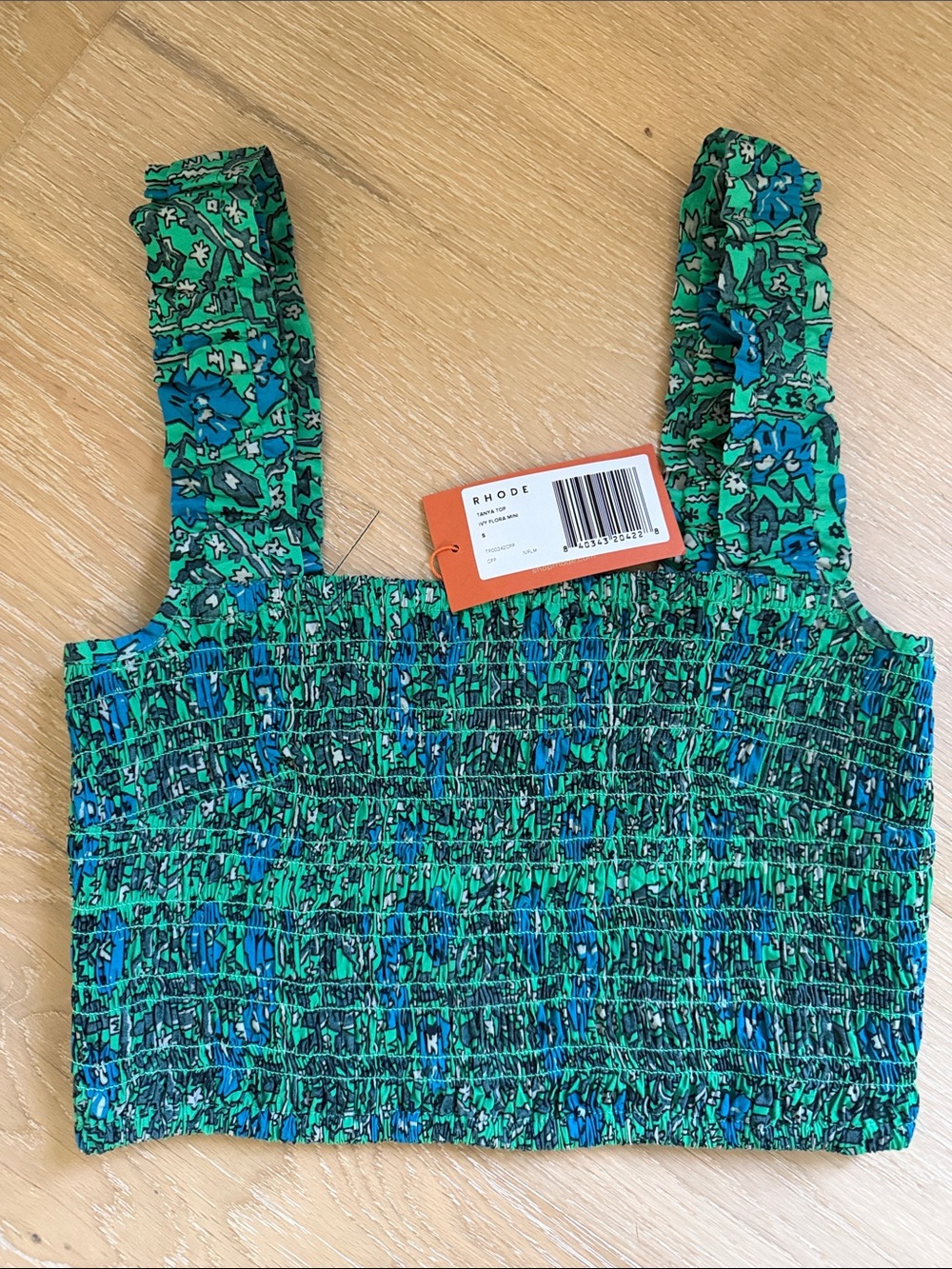 RHODE Tanya Ruffle Strap Crop Top